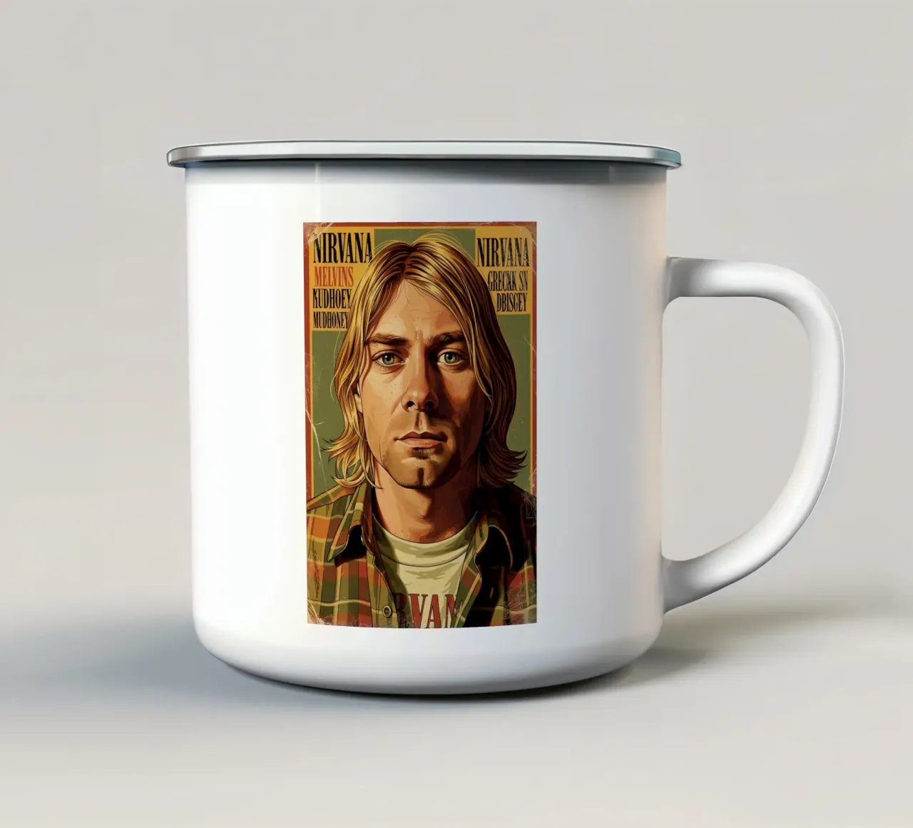 Kurt Cobain vintage #3 tazza in smalto da Lembayung art