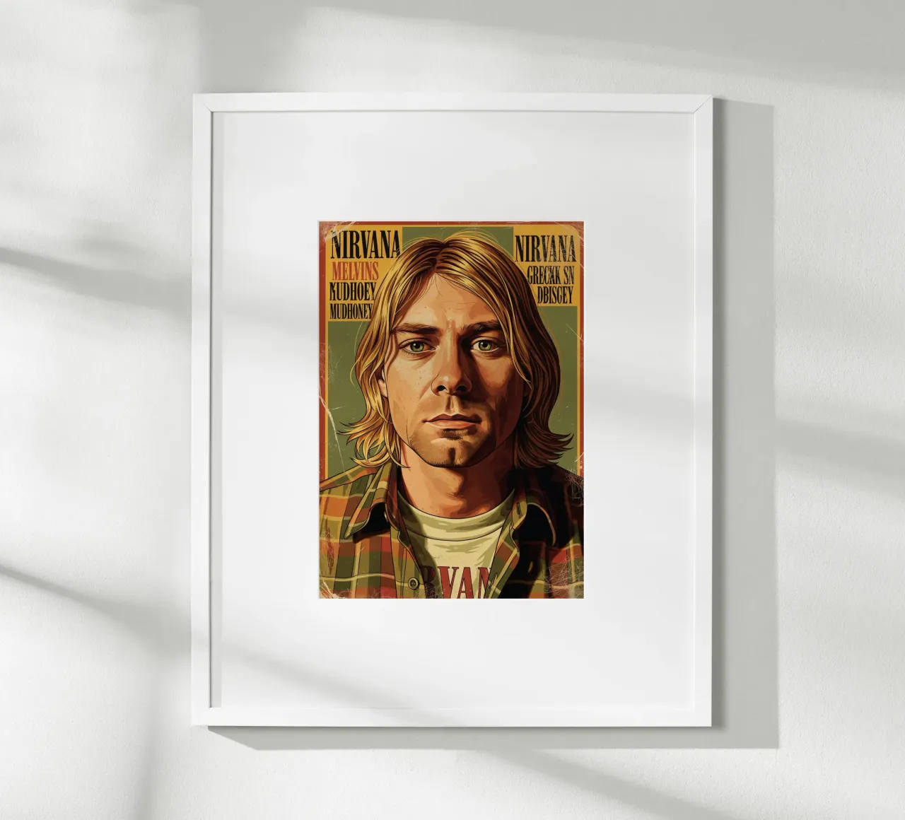 Kurt Cobain vintage #3 poster con telaio in plastica da Lembayung art