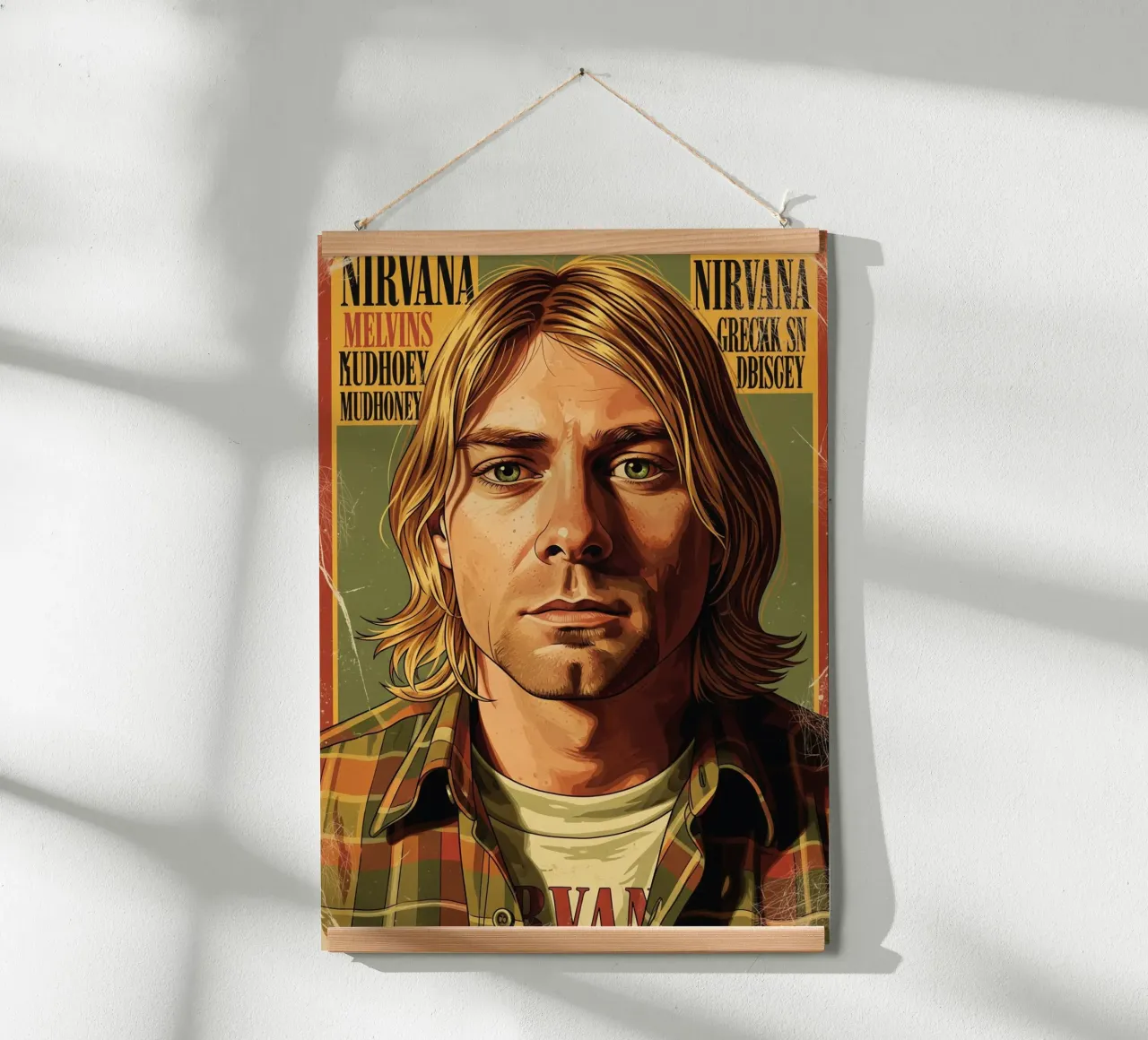 Kurt Cobain vintage #3 poster con telaio in plastica da Lembayung art