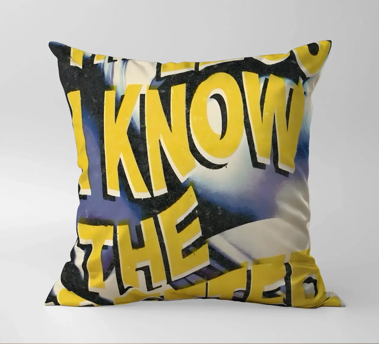 THE LESS KNOVW THE BETTER cuscino da Type & Tape