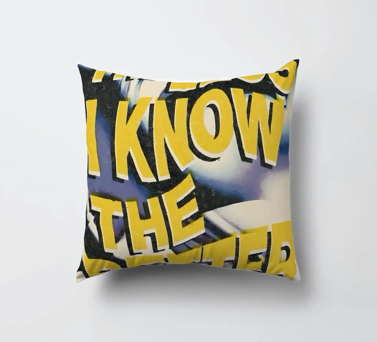 THE LESS KNOVW THE BETTER cuscino da Type & Tape