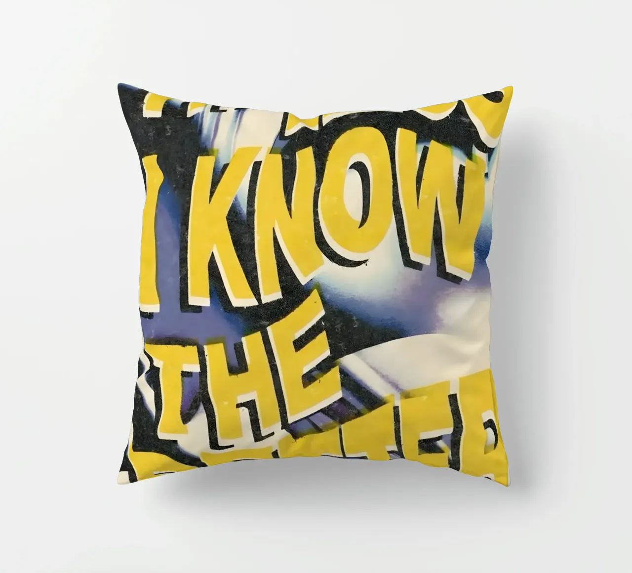 THE LESS KNOVW THE BETTER cuscino da Type & Tape