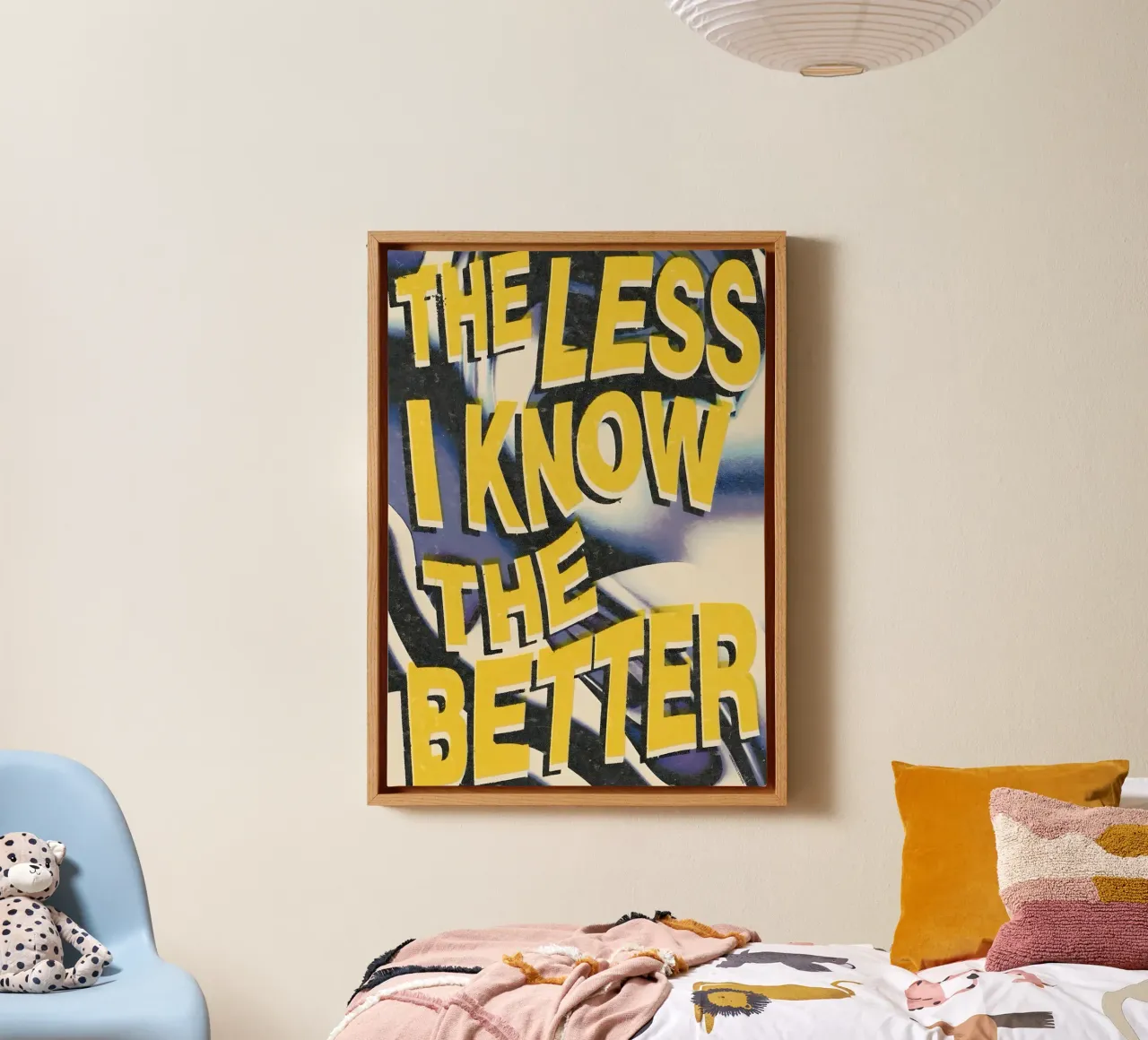 THE LESS KNOVW THE BETTER tela con Cornice a cassetta da Type & Tape