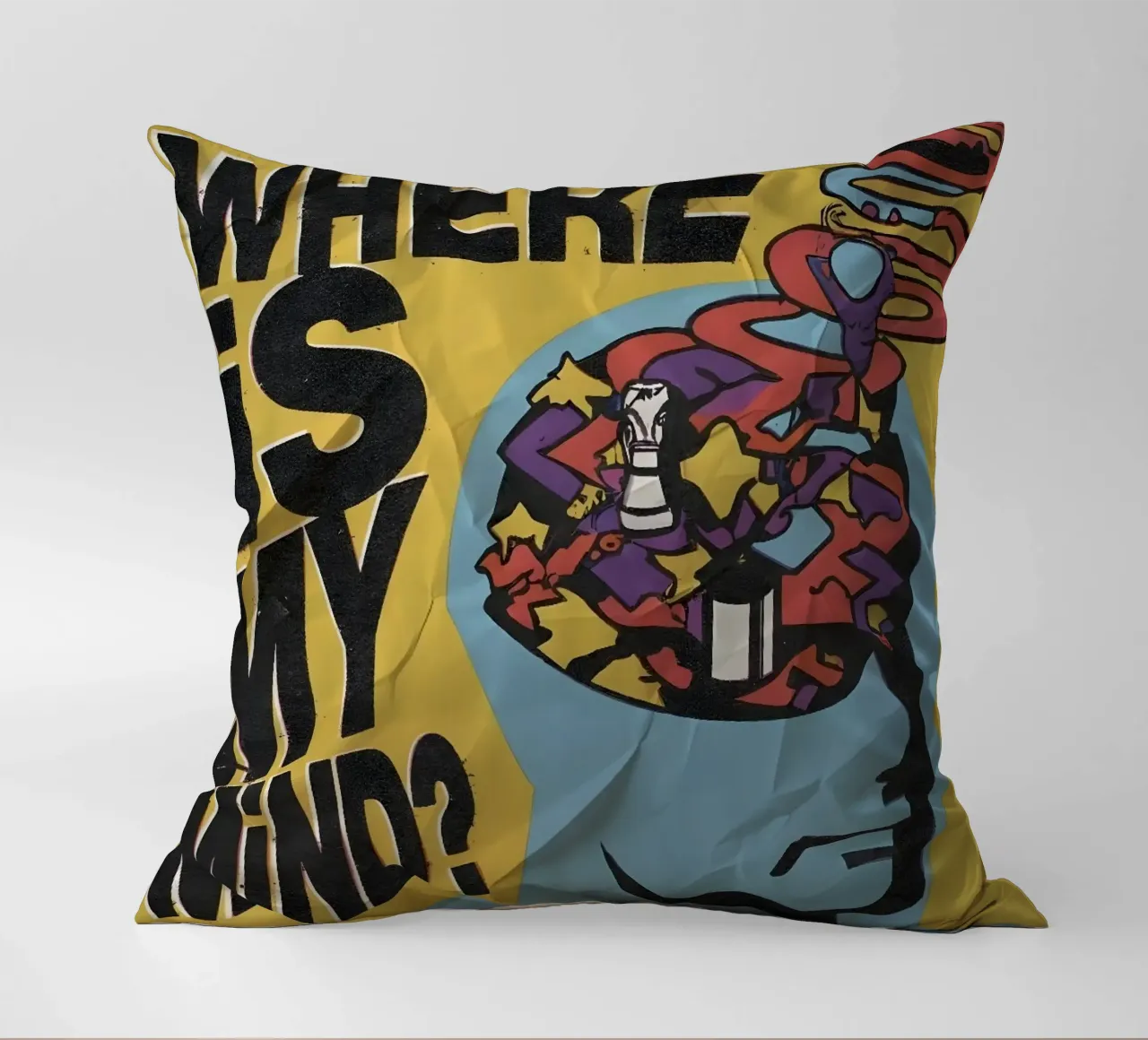 WHERE MY MIND? cuscino da Type & Tape