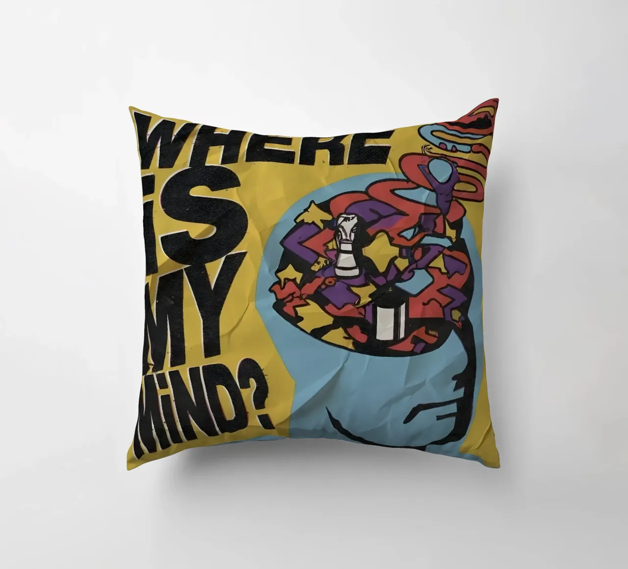 WHERE MY MIND? cuscino da Type & Tape