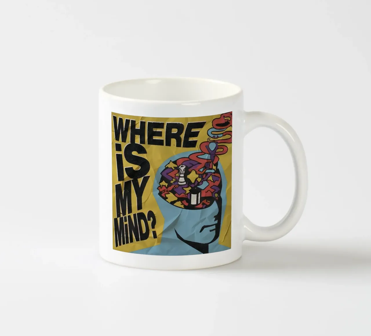WHERE MY MIND? tazza in ceramica da Type & Tape