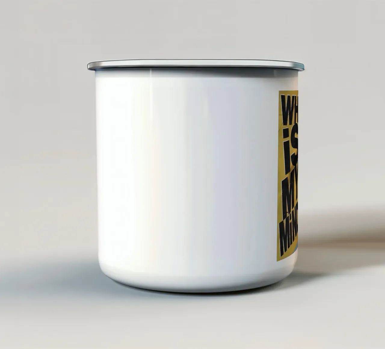 WHERE MY MIND? tazza in smalto da Type & Tape