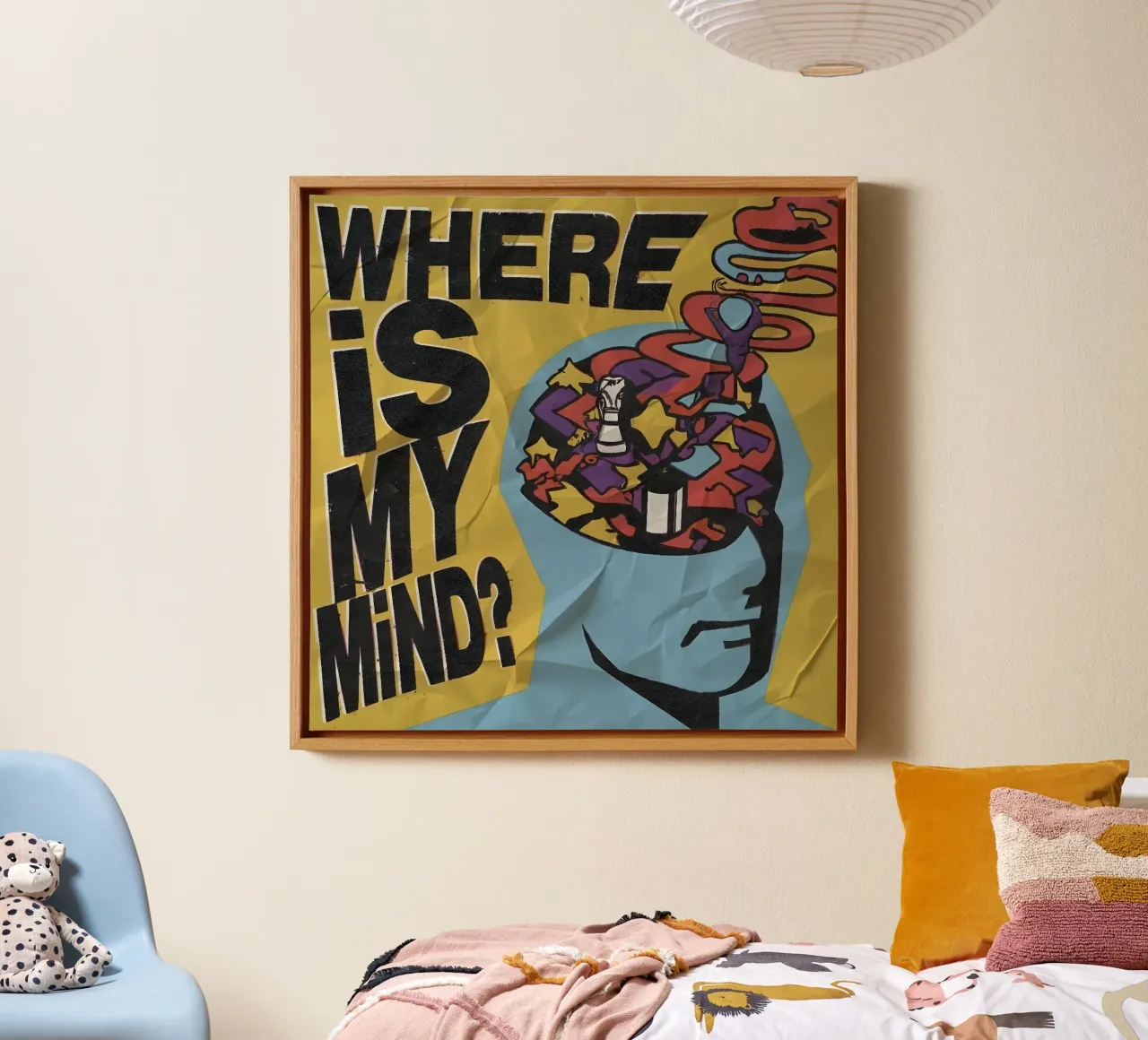 WHERE MY MIND? tela con Cornice a cassetta da Type & Tape