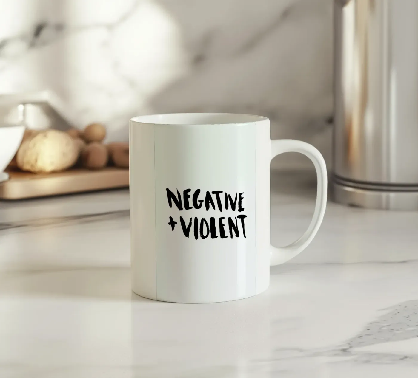 Negative + Violent ceramic mug by Dead Language