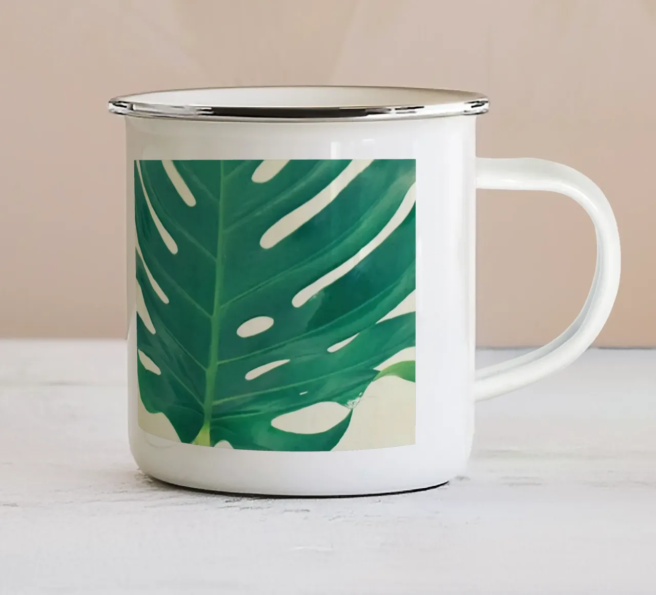 Foglie di Monstera tazza in smalto da Cassia Beck Photography