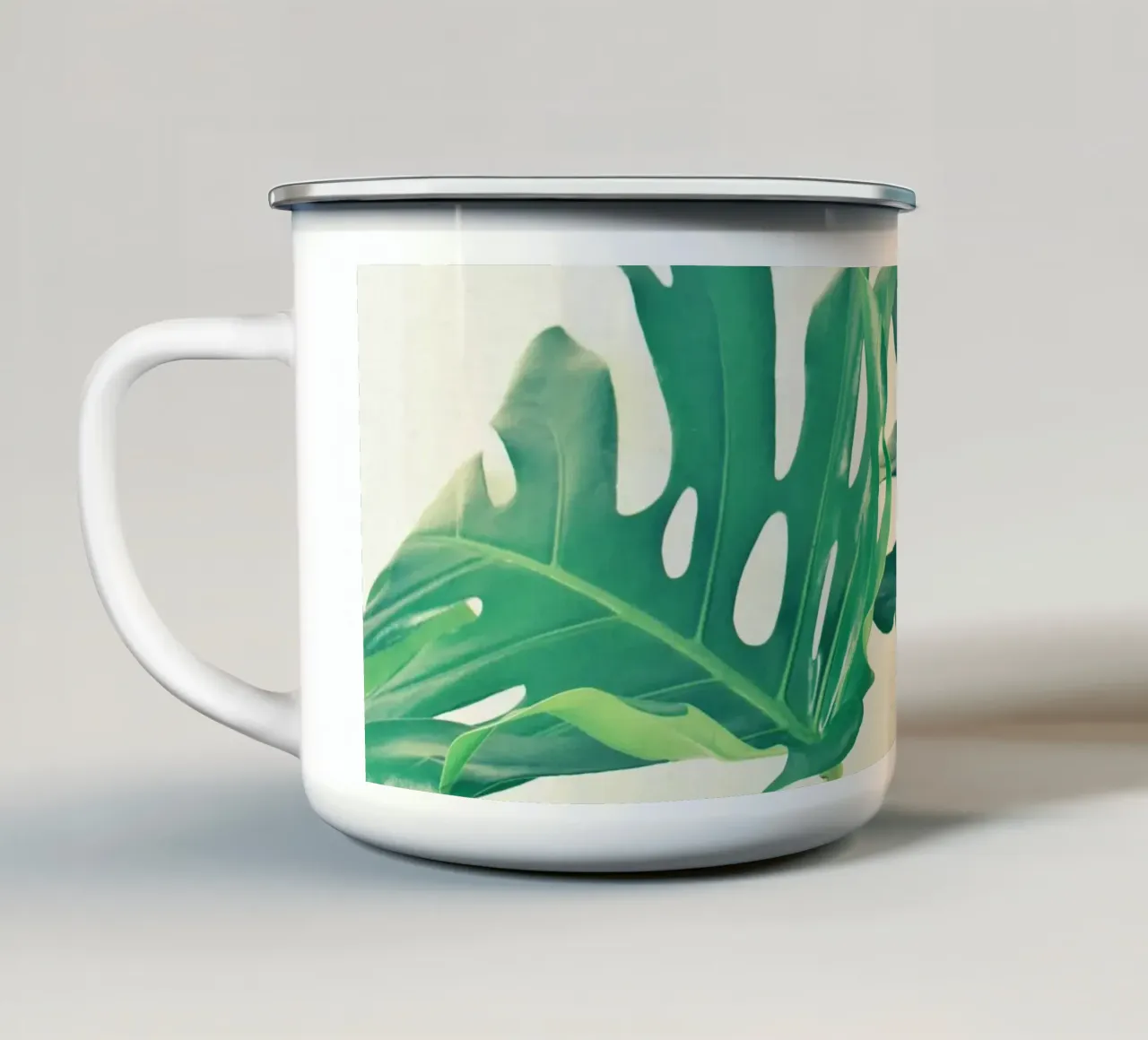 Foglie di Monstera tazza in smalto da Cassia Beck Photography