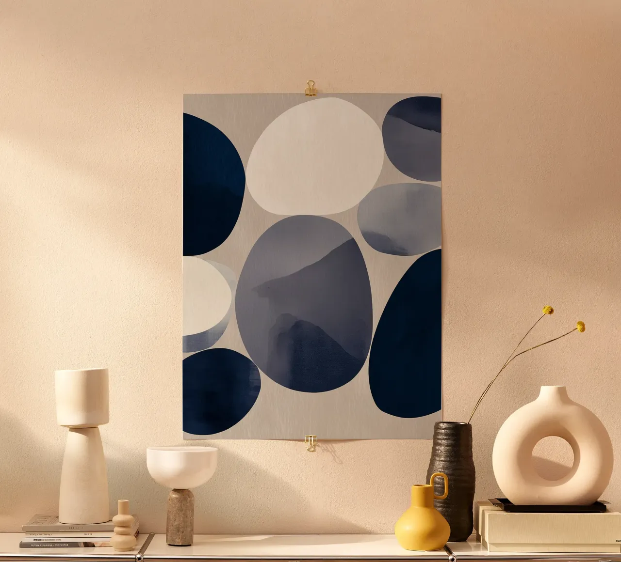Moduli Eclipse poster con telaio in legno da Seed & Signal