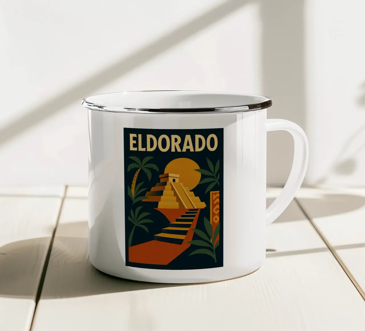 Eldorado - Il mito d'oro in un poster d'epoca tazza in smalto da JETLAG | affiches voyage
