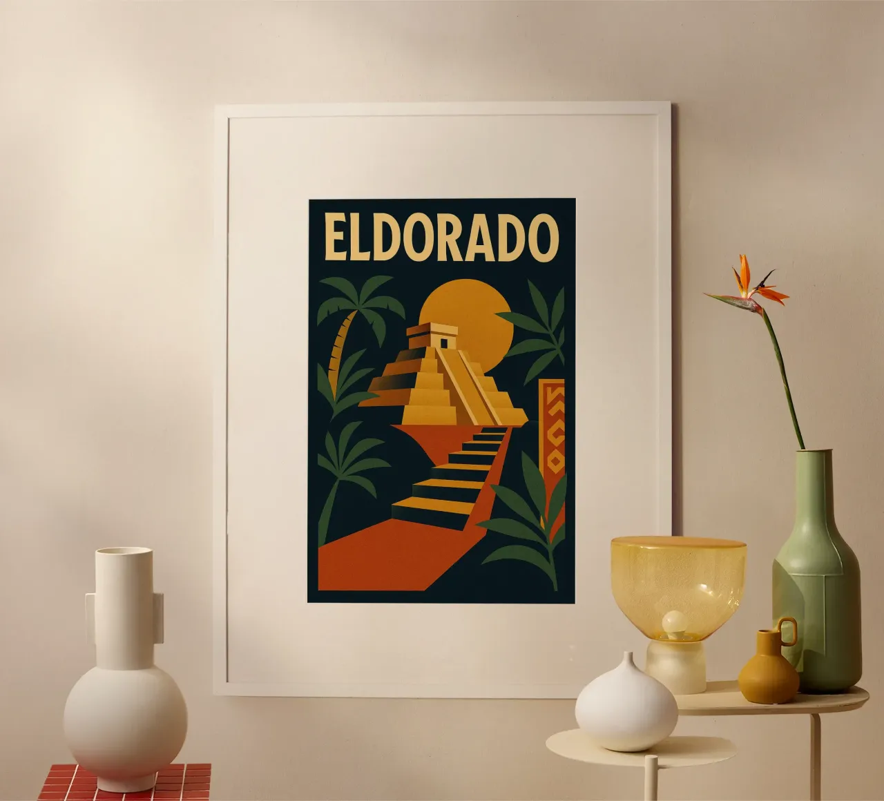 Eldorado - Il mito d'oro in un poster d'epoca poster con telaio in plastica da JETLAG | affiches voyage