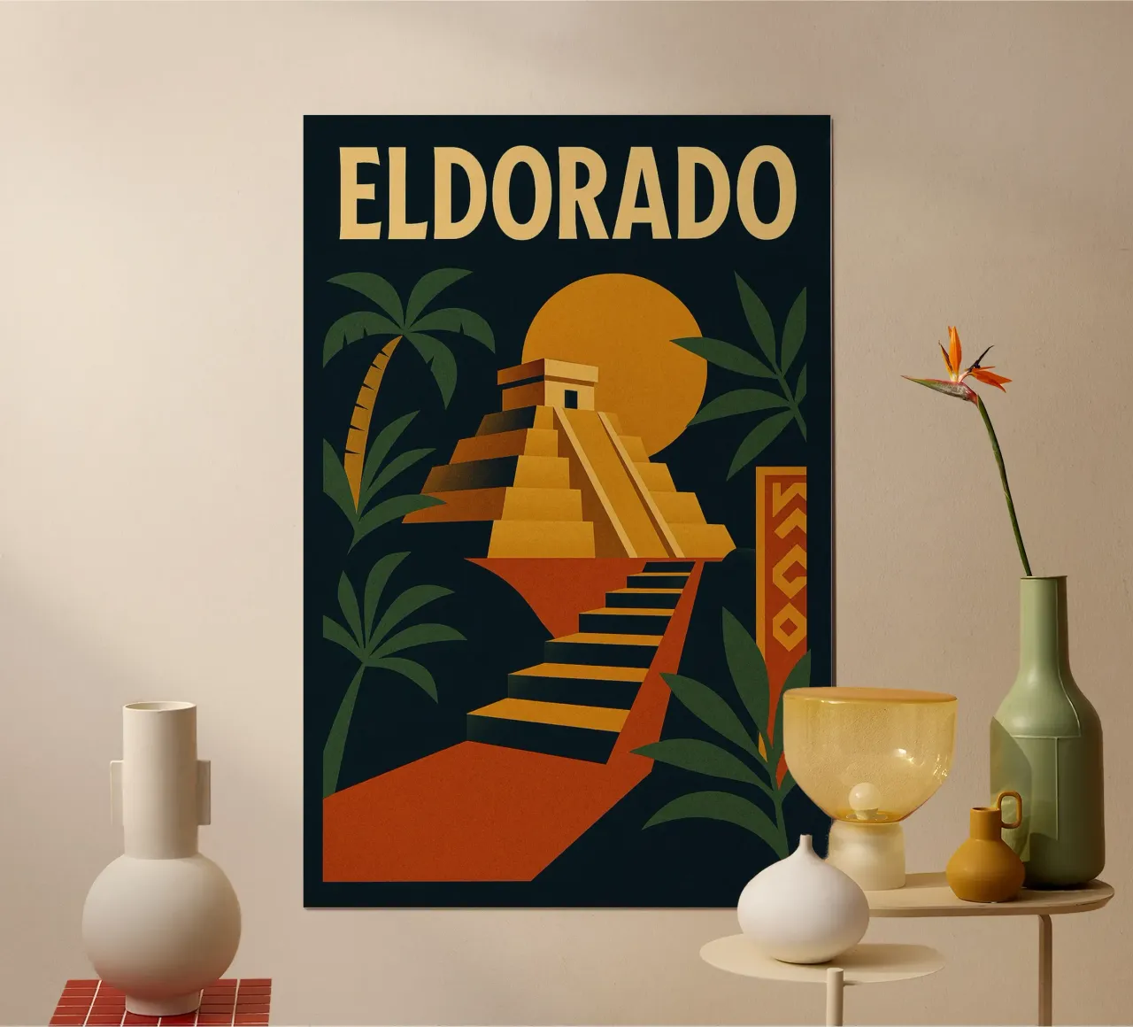 Eldorado - Il mito d'oro in un poster d'epoca poster con telaio in plastica da JETLAG | affiches voyage