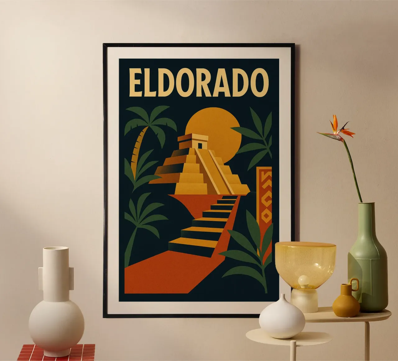 Eldorado - Il mito d'oro in un poster d'epoca poster con telaio in plastica da JETLAG | affiches voyage