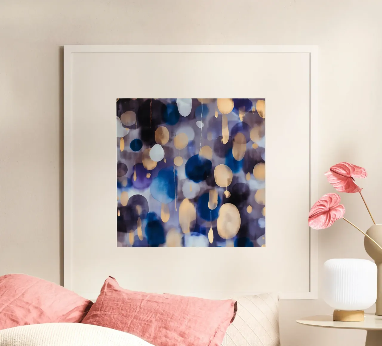Goccia lucida 1 poster con telaio in legno da Seed & Signal