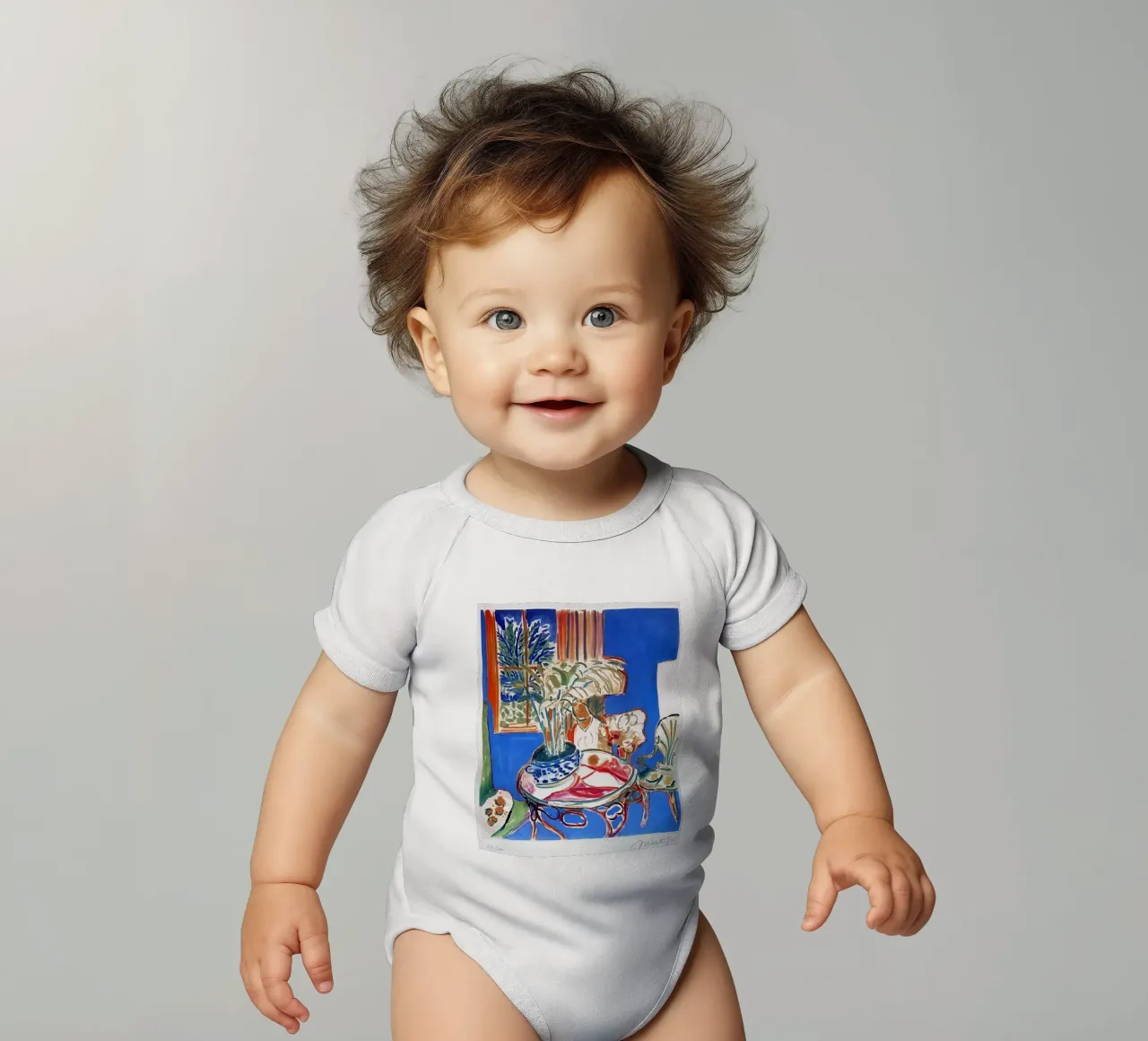 Matisse Abstract Style short-sleeve baby romper by DODOLAN STORE