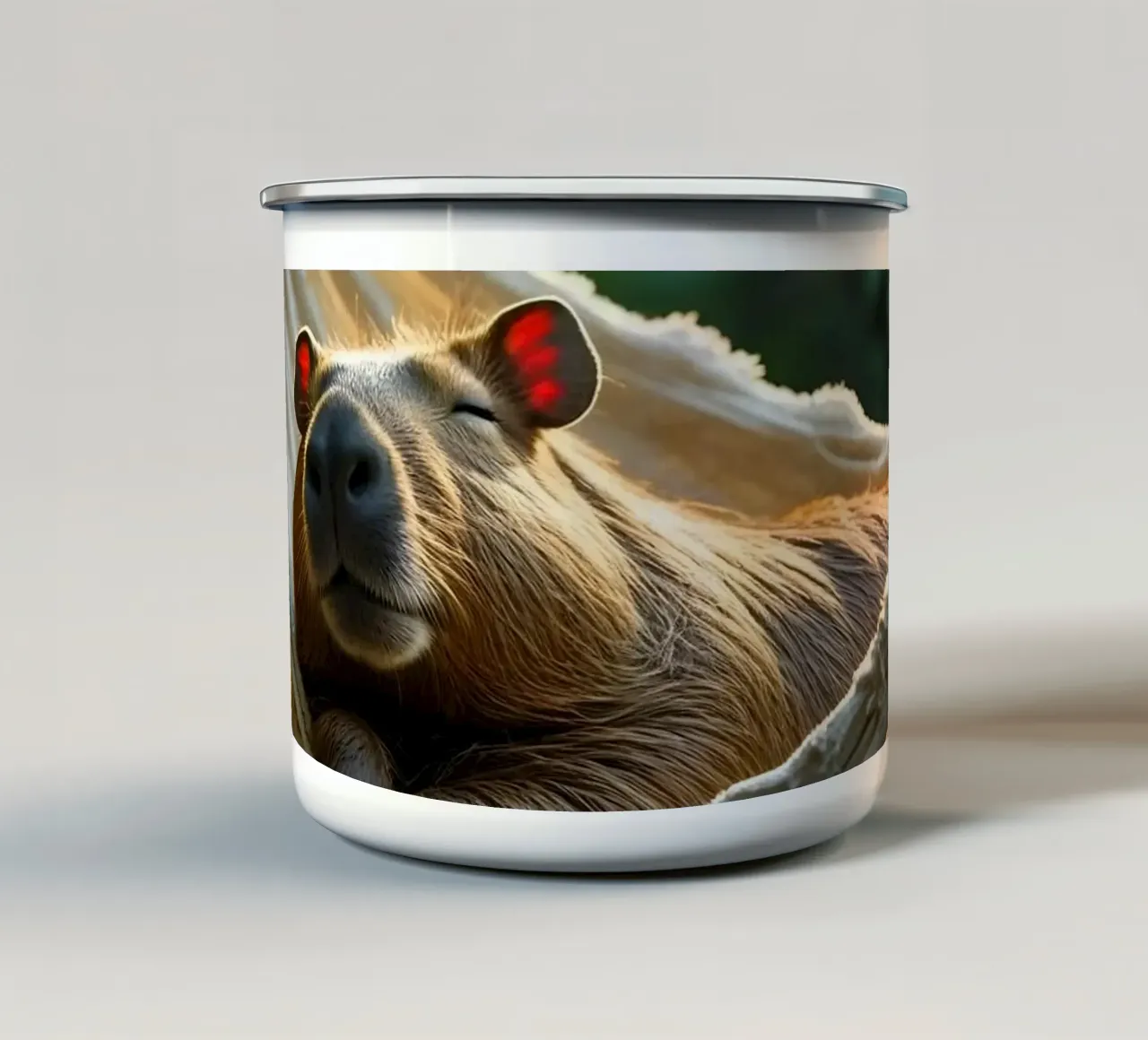 🌿🌺 Capibara | Tutto a tempo debito tazza in smalto da Trinkets NL Design Studio