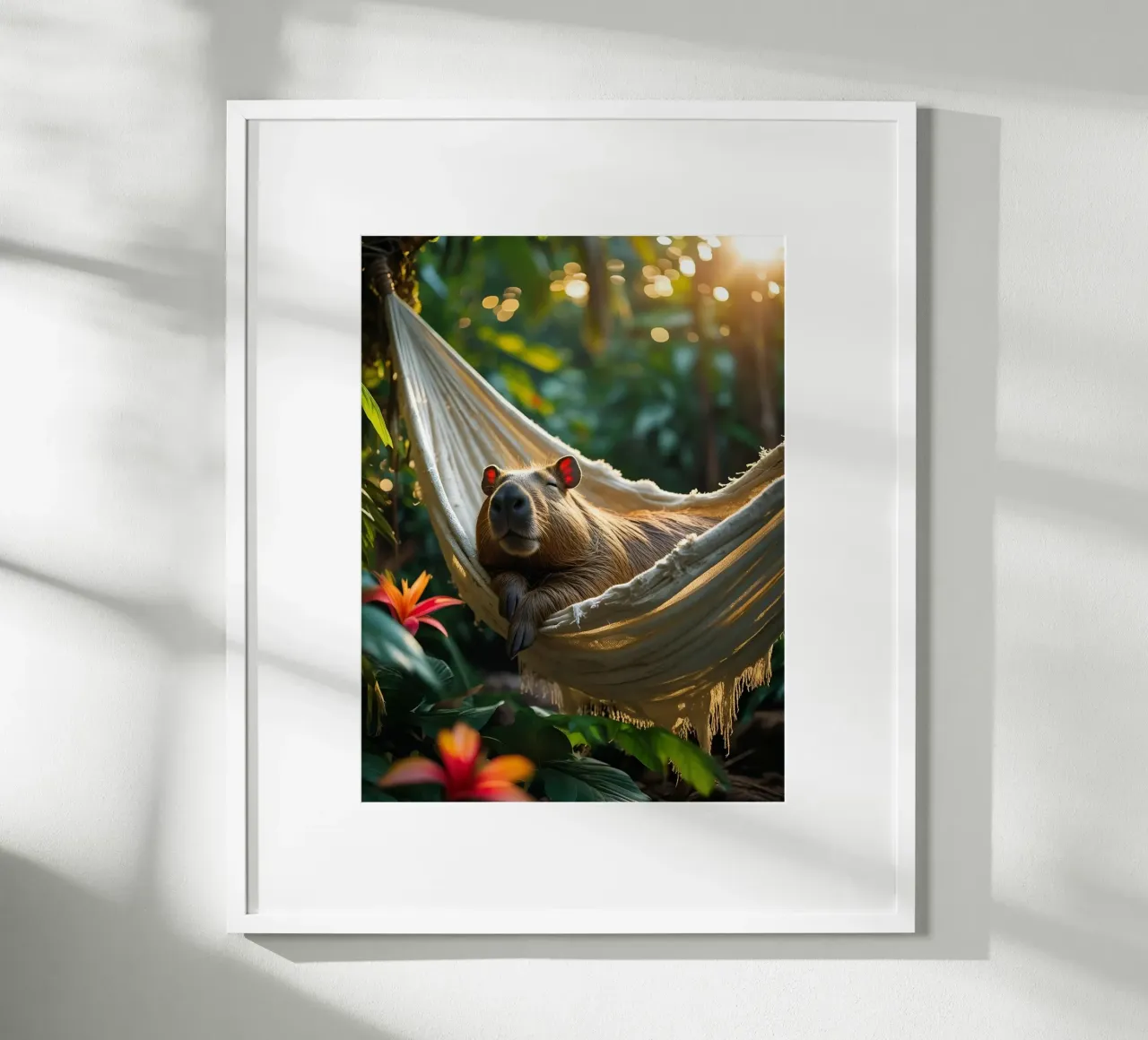 🌿🌺 Capibara | Tutto a tempo debito poster con telaio in alluminio da Trinkets NL Design Studio