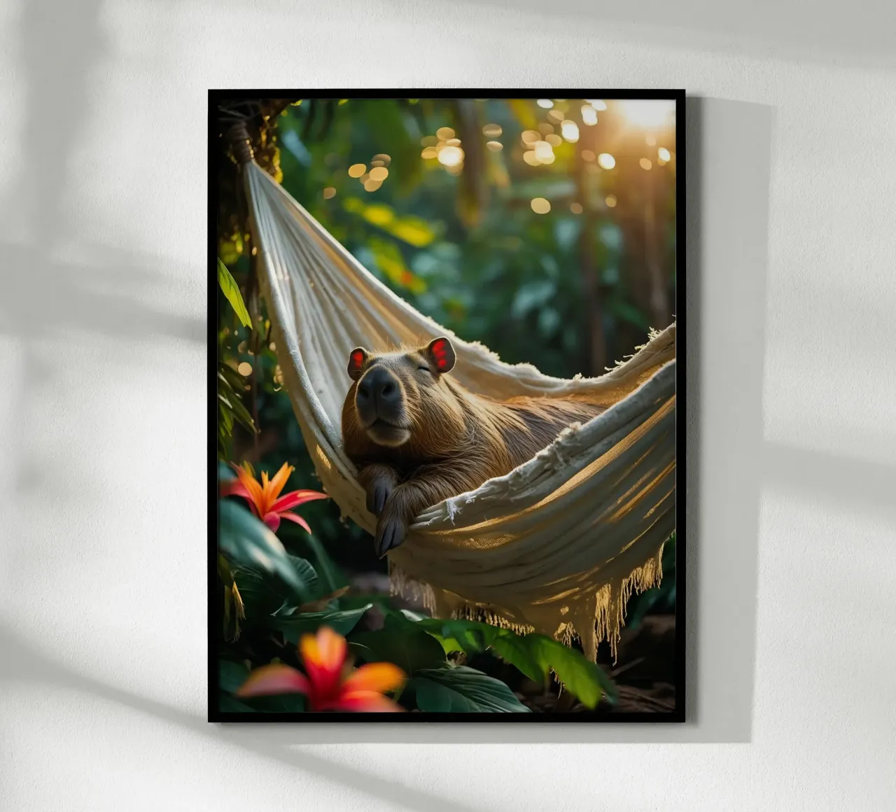 🌿🌺 Capibara | Tutto a tempo debito poster con telaio in alluminio da Trinkets NL Design Studio