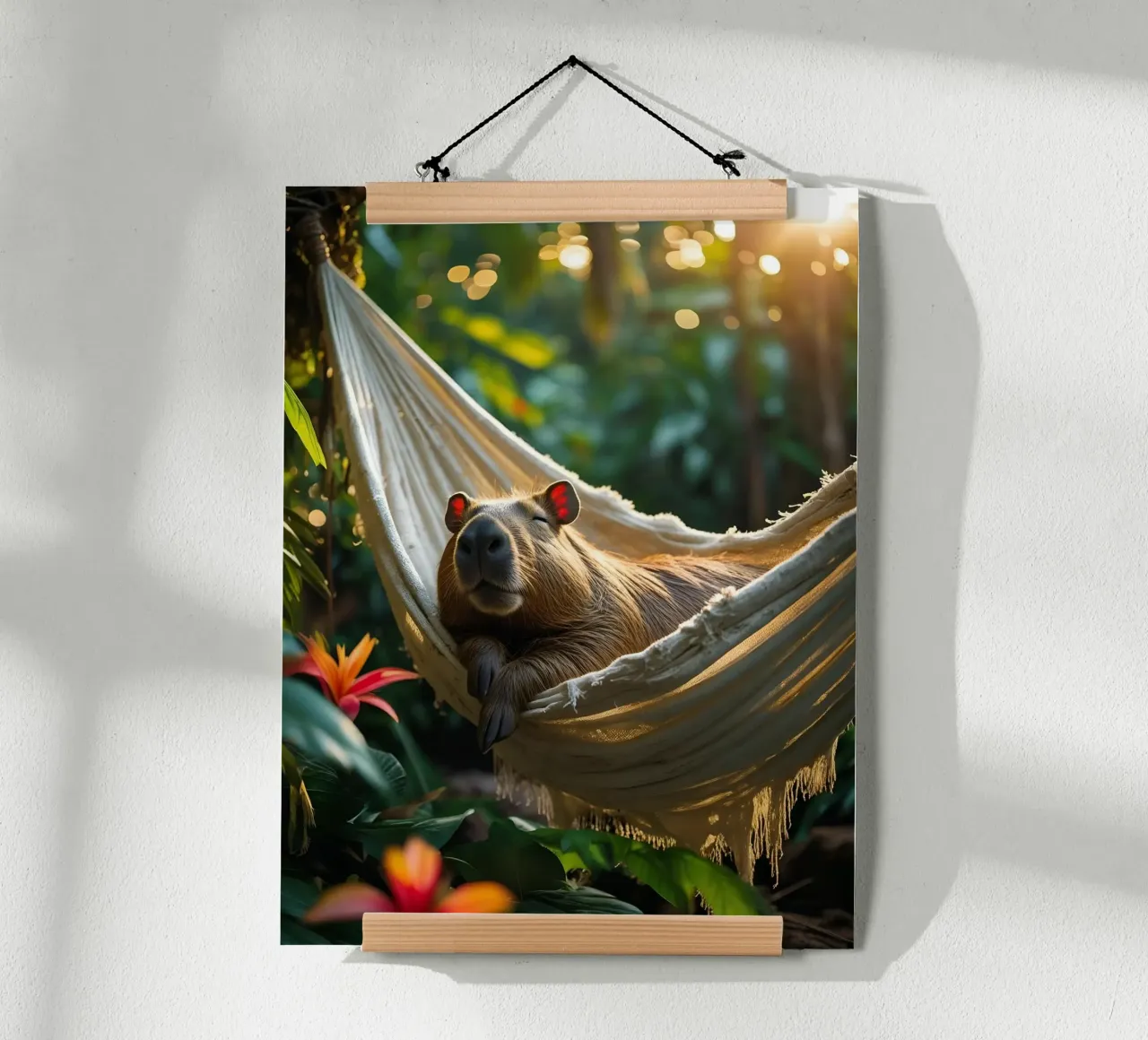 🌿🌺 Capibara | Tutto a tempo debito poster con telaio in alluminio da Trinkets NL Design Studio