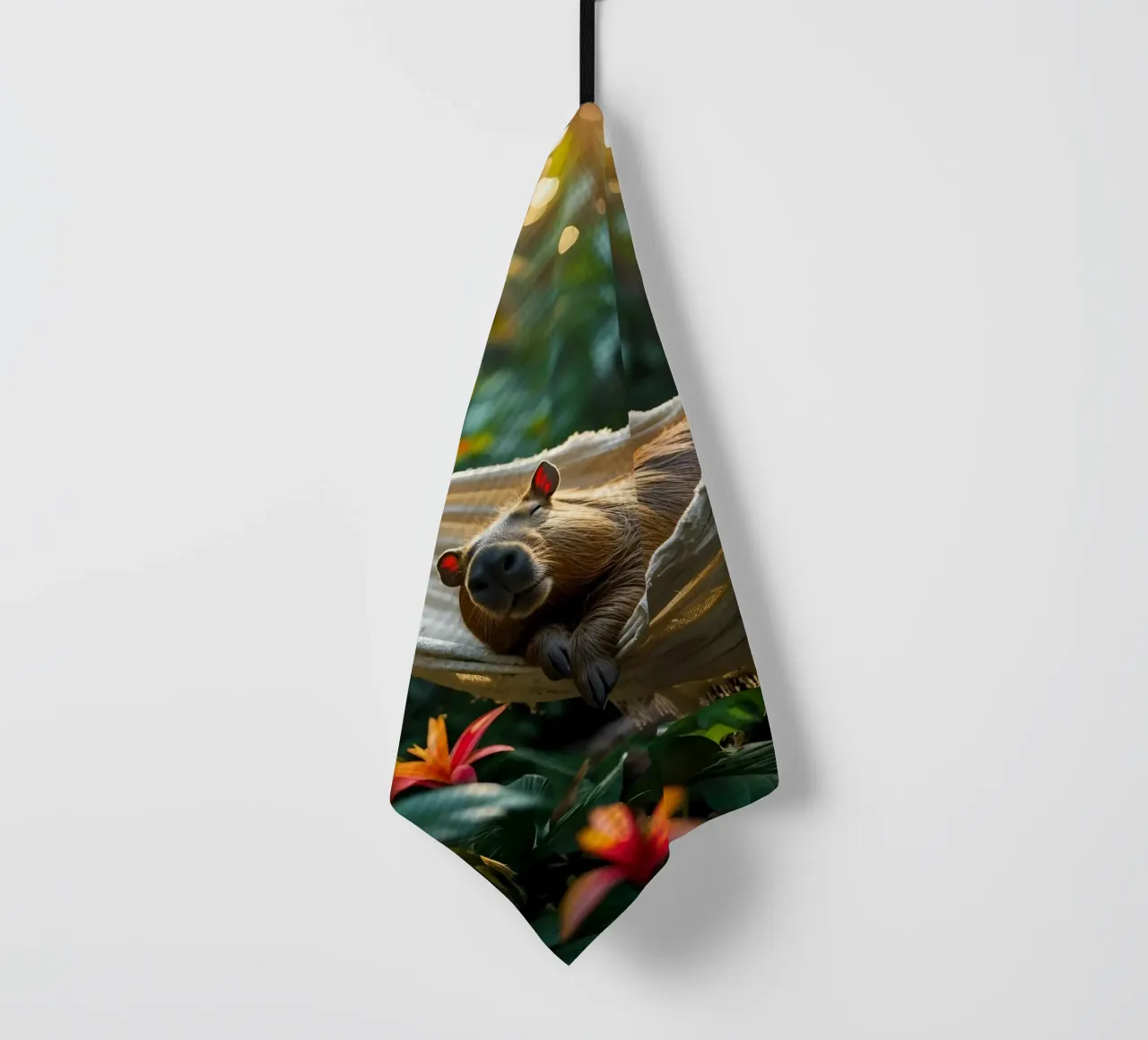 🌿🌺 Capibara | All in good time tea towel by Trinkets NL Design Studio