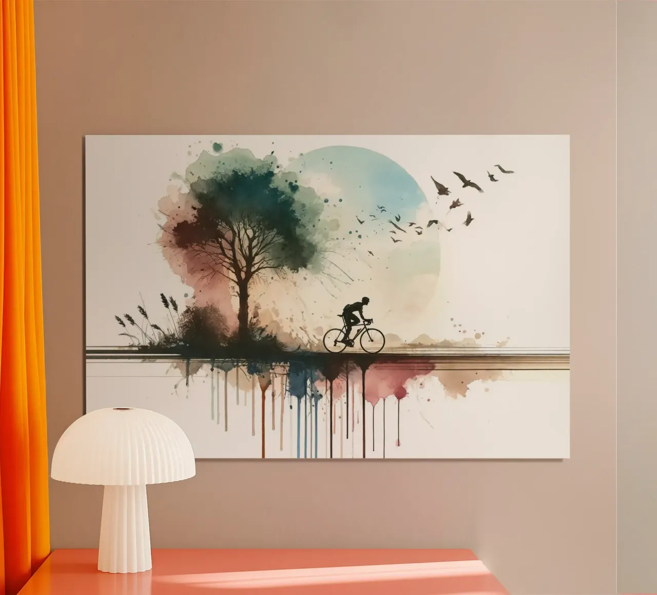 Mit dem Rad in die Dämmerung Poster von Chromatic Fusion Studio