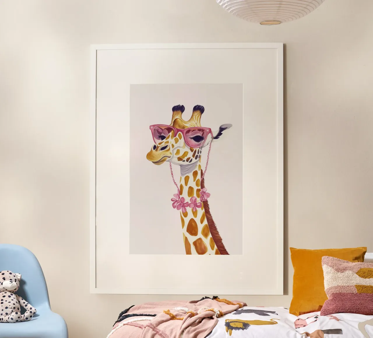 Giraffa fantasia Couture Chic poster con telaio in alluminio da Andrea Haase Animal Love