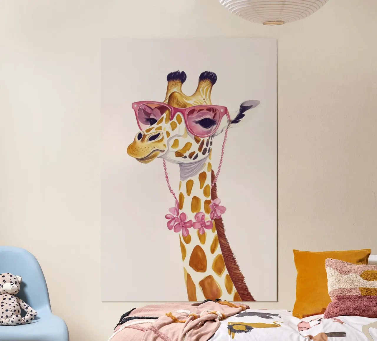 Giraffa fantasia Couture Chic poster con telaio in alluminio da Andrea Haase Animal Love