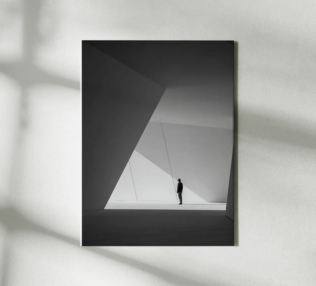 Silhouette lost in modern architecture canvas with Floater frame by Plain Thoughts