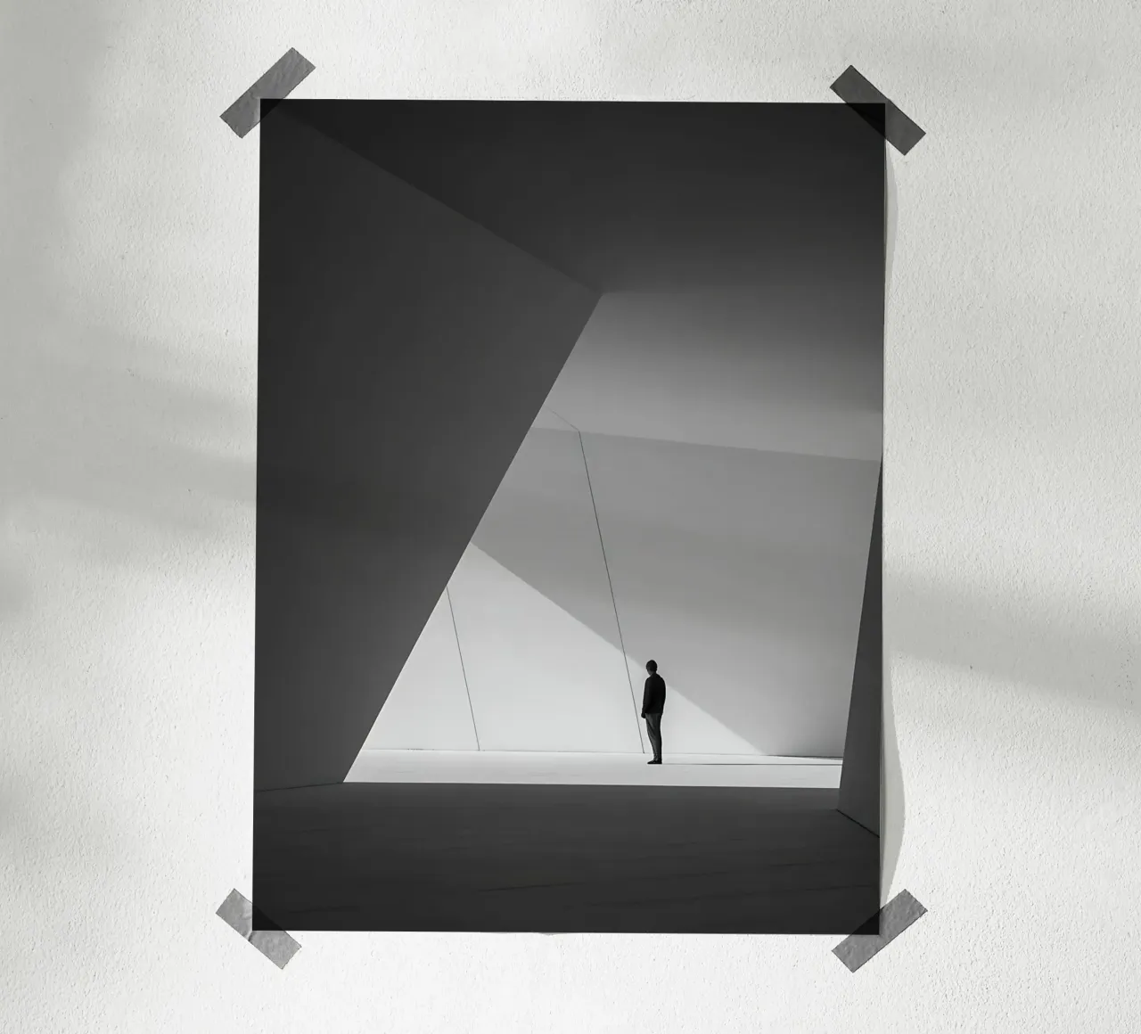 Una silhouette persa nell'architettura moderna poster da Plain Thoughts