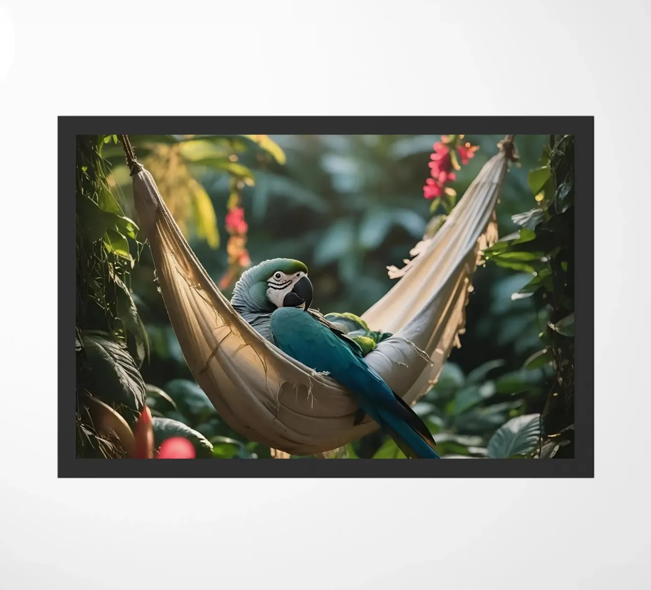 🌿🦜 Ara | Nice and busy... with nothing ;) (2) doormat by Trinkets NL Design Studio