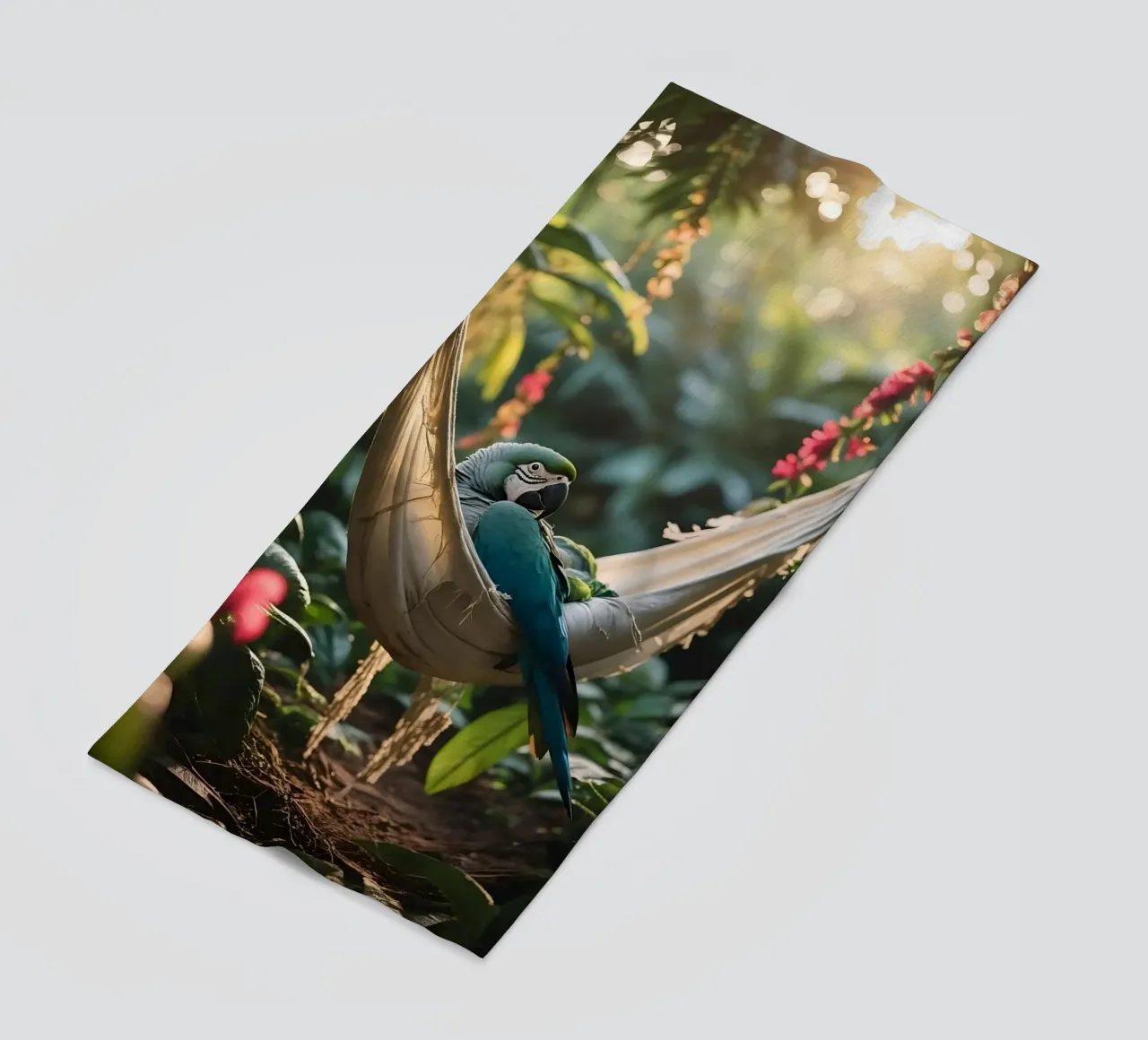 🌿🦜 Ara | Nice and busy... with nothing ;) (2) beach towel by Trinkets NL Design Studio