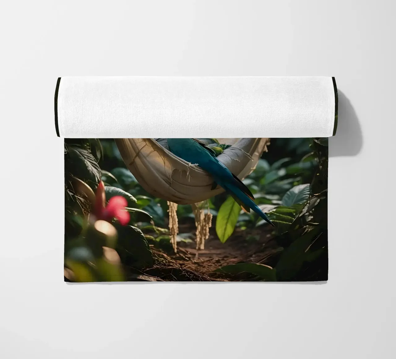 🌿🦜 Ara | Nice and busy... with nothing ;) (2) beach towel by Trinkets NL Design Studio