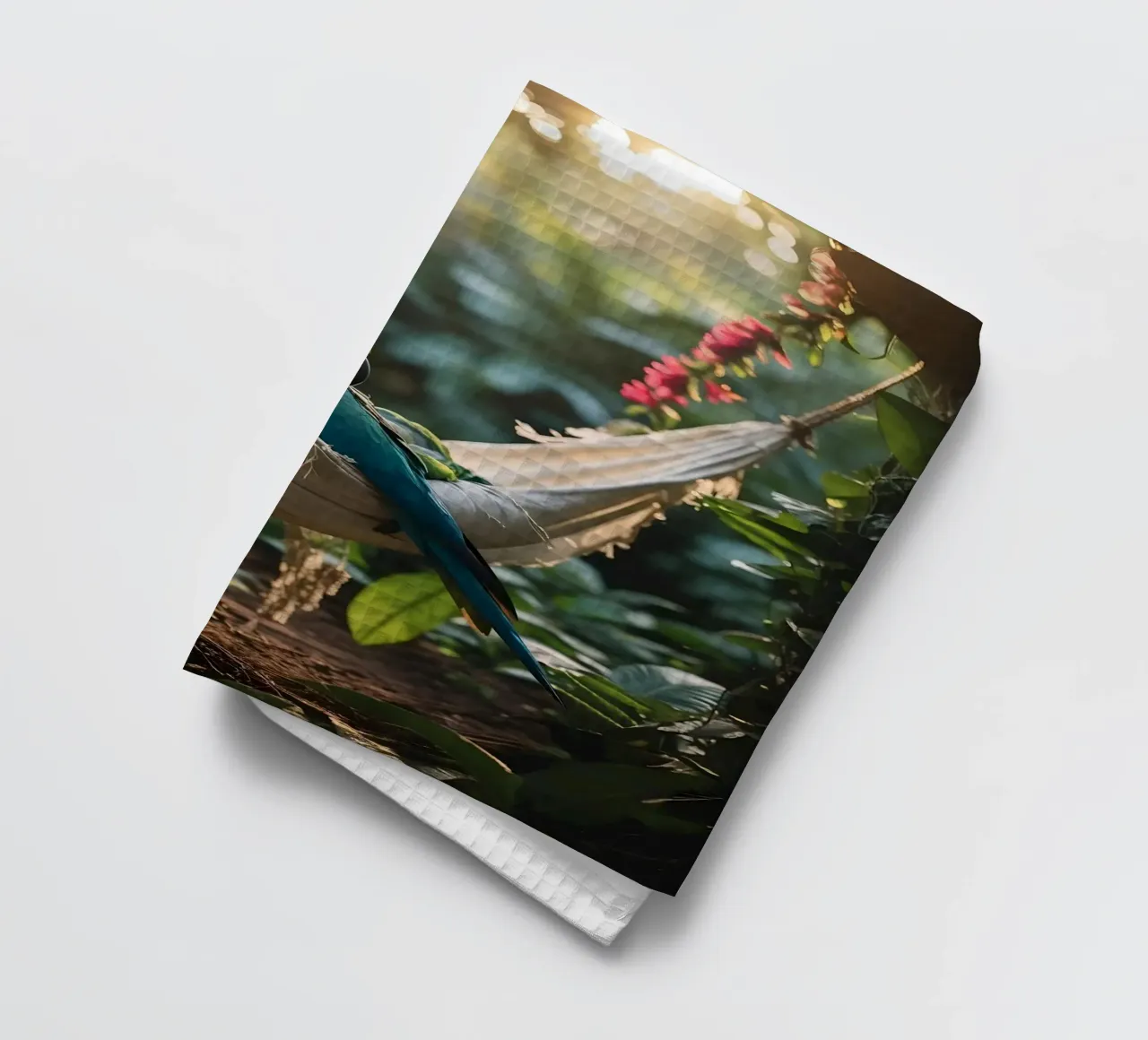 🌿🦜 Ara | Nice and busy... with nothing ;) (2) tea towel by Trinkets NL Design Studio