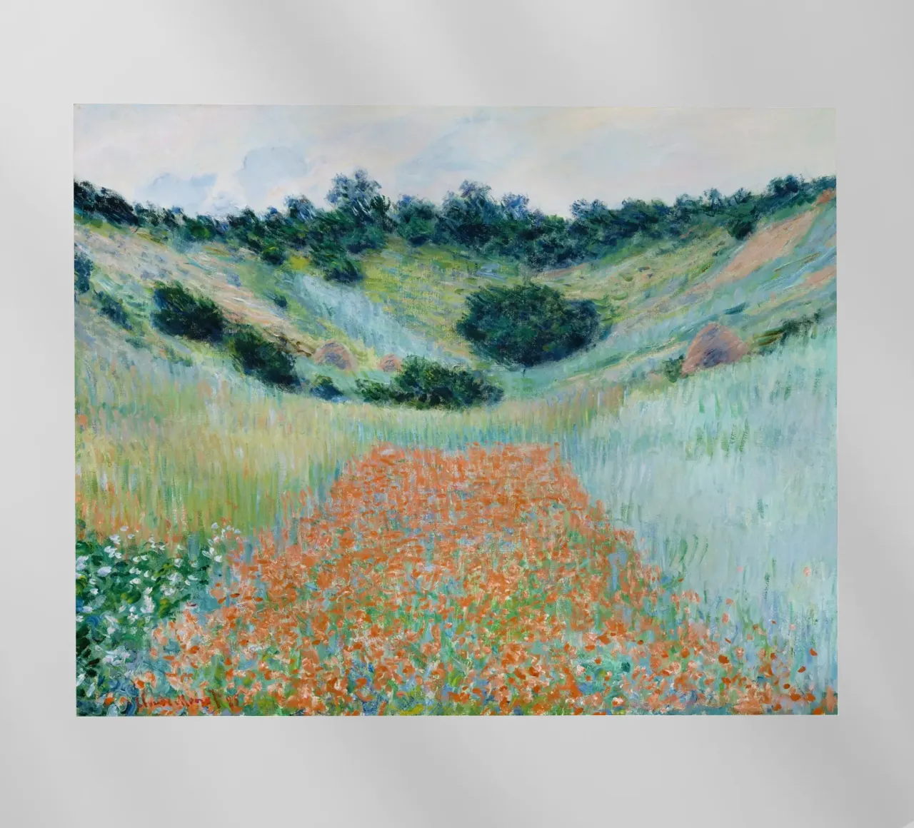 Claude Monet - Campo di papaveri in una conca vicino a Giverny (1885) pellicola backlit da Venus Art
