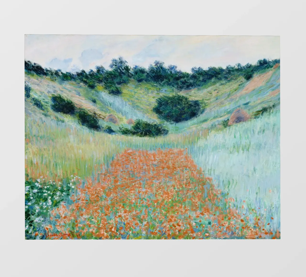 Claude Monet - Campo di papaveri in una conca vicino a Giverny (1885) pellicola backlit da Venus Art