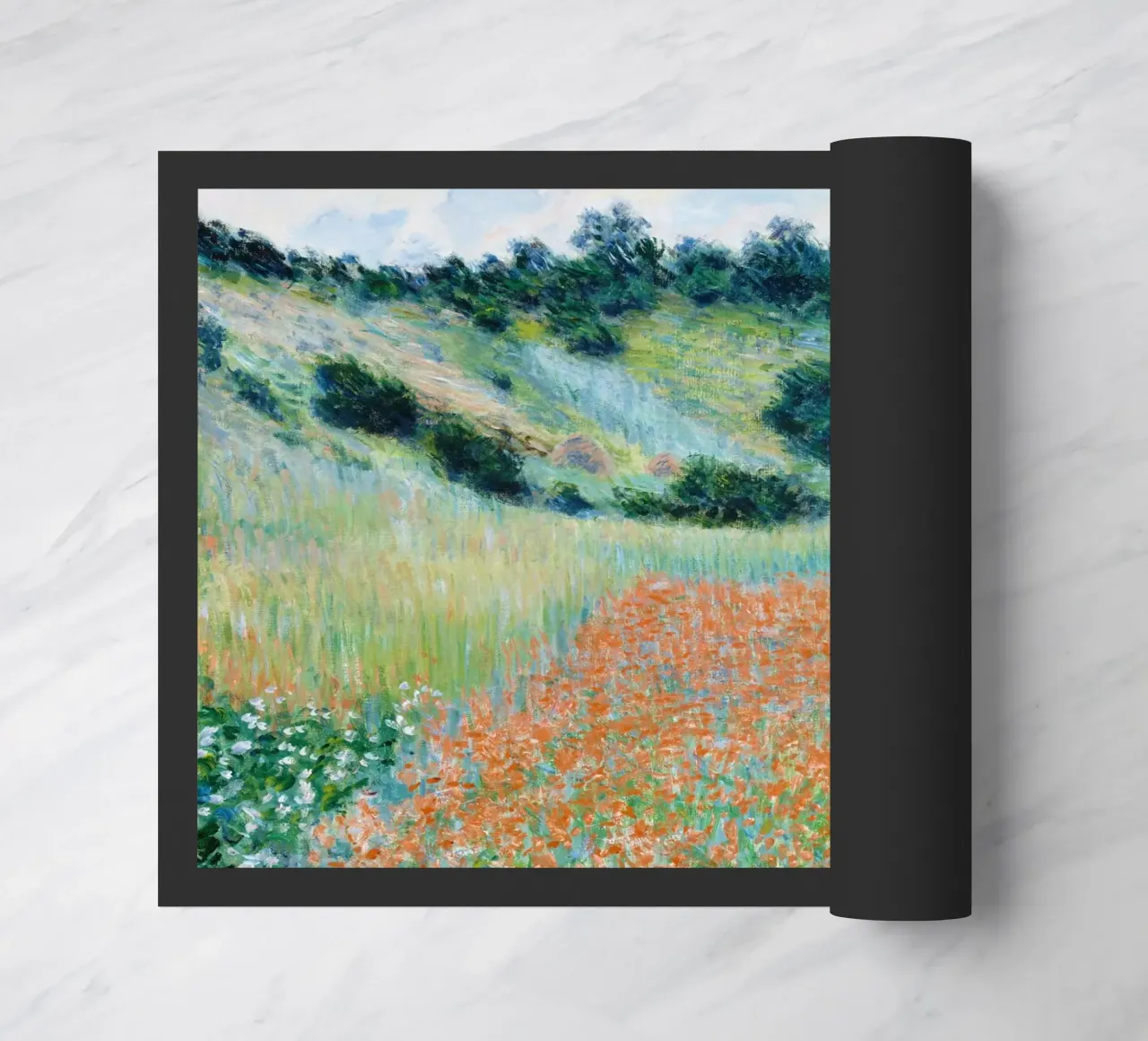 Claude Monet - Campo di papaveri in una conca vicino a Giverny (1885) zerbino da Venus Art