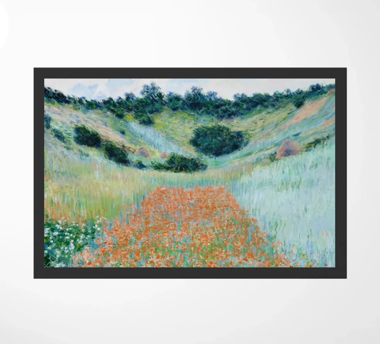 Claude Monet - Campo di papaveri in una conca vicino a Giverny (1885) zerbino da Venus Art