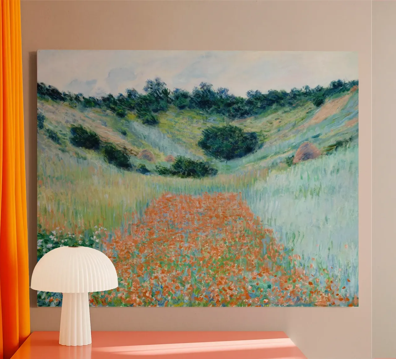Claude Monet - Poppy Field in a Hollow near Giverny (1885) canvas by Venus Art