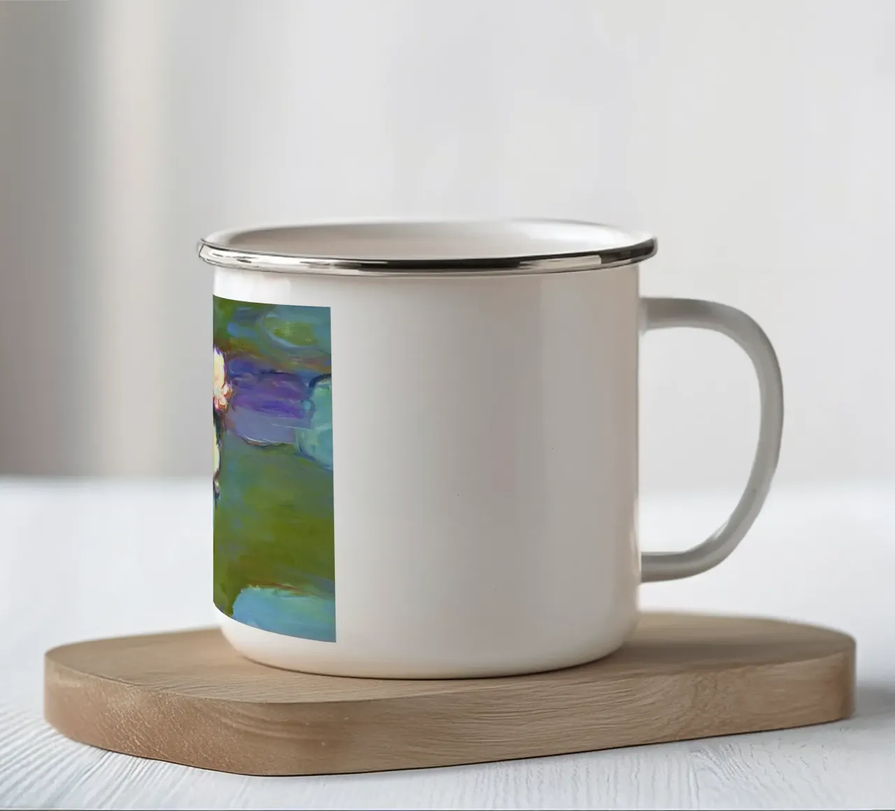 Claude Monet - Nymphéas (1897-1898) | Ninfee tazza in smalto da Venus Art