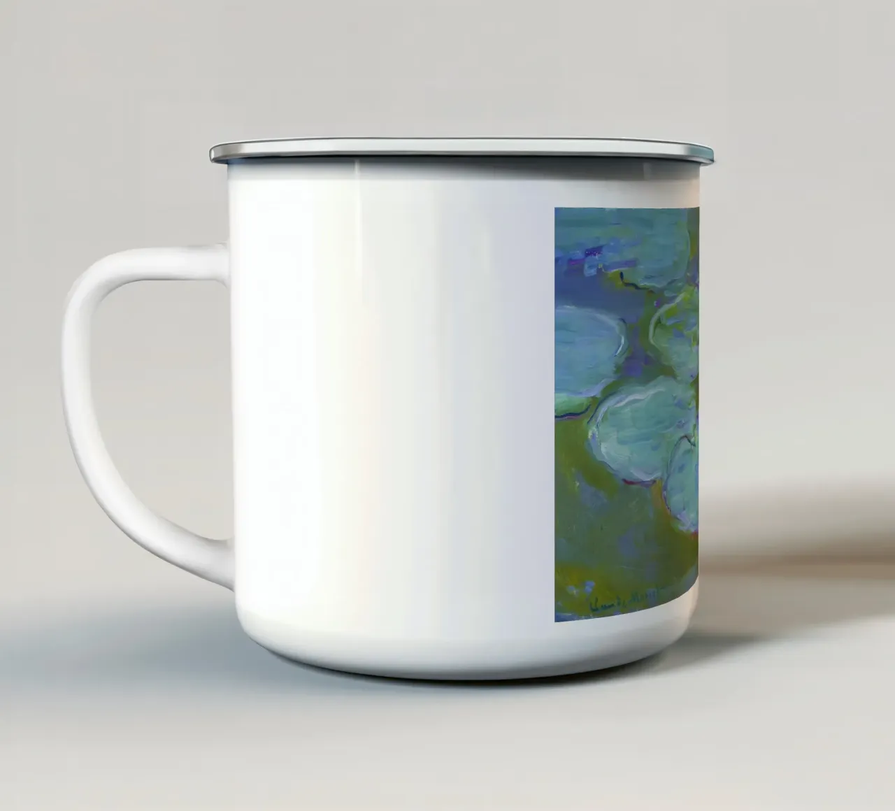 Claude Monet - Nymphéas (1897-1898) | Ninfee tazza in smalto da Venus Art