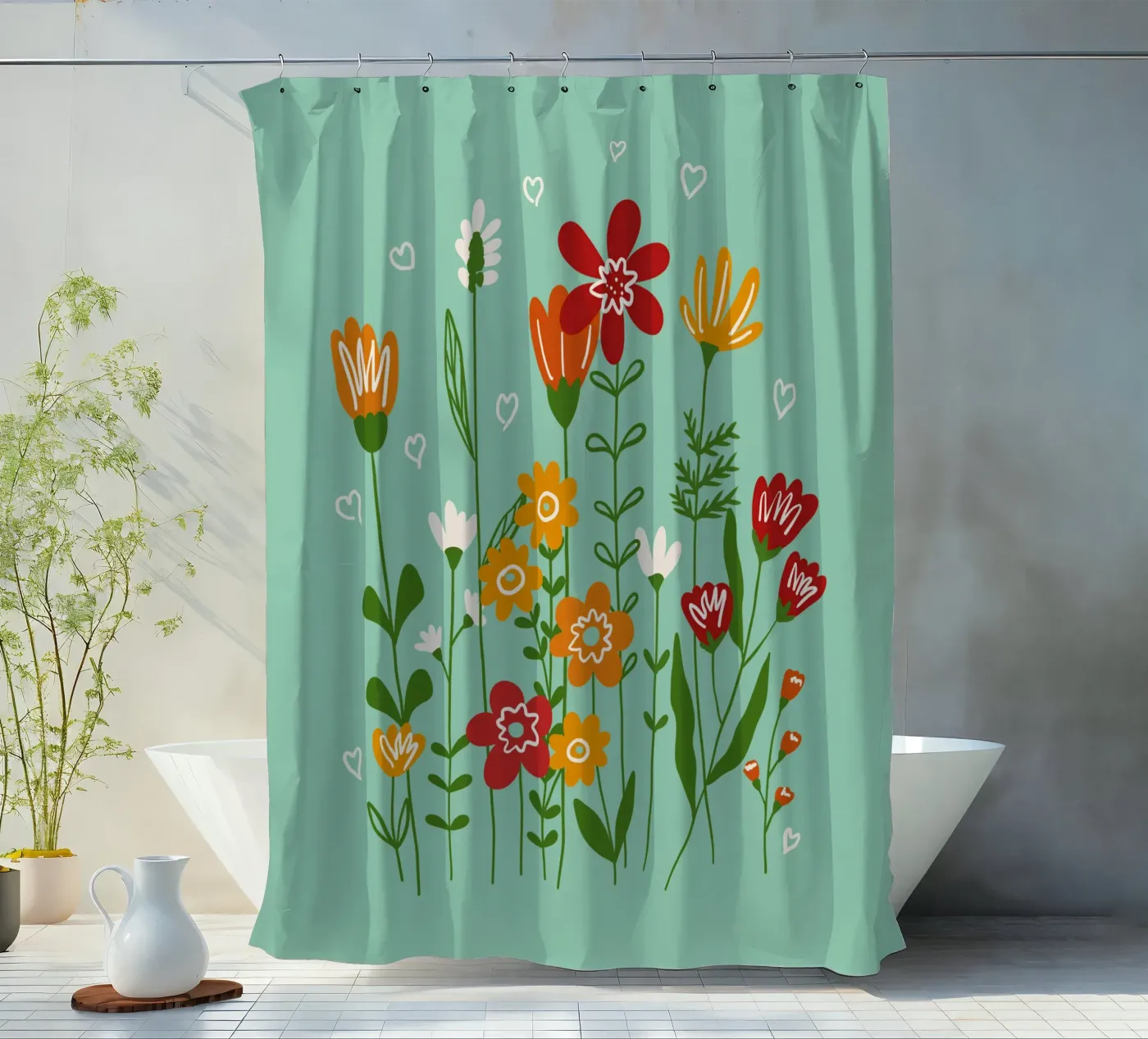 Hello spring Duschvorhang von TijanaArtStudio88