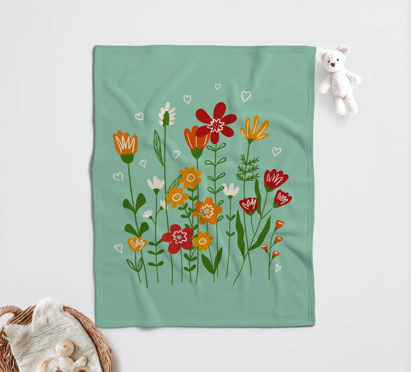 Hello spring fleecedeken van TijanaArtStudio88