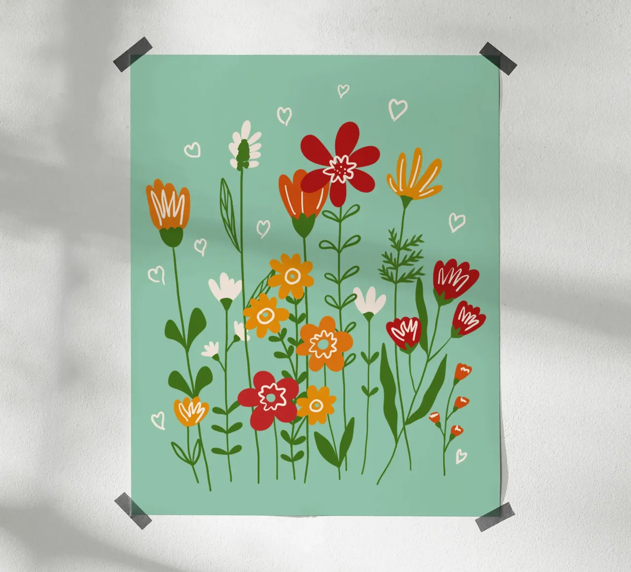 Hello spring poster con telaio in alluminio da TijanaArtStudio88