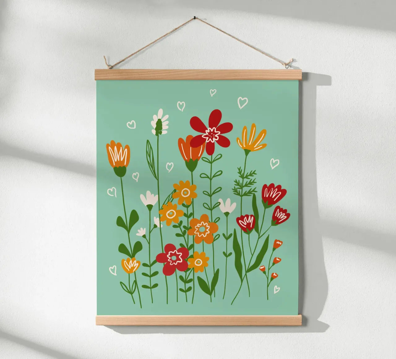 Hello spring poster con telaio in alluminio da TijanaArtStudio88