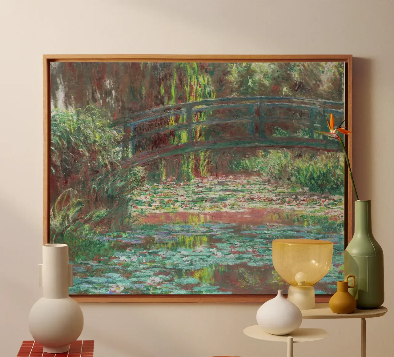 Claude Monet - Stagno di ninfee (1900) tela con Cornice a cassetta da Venus Art