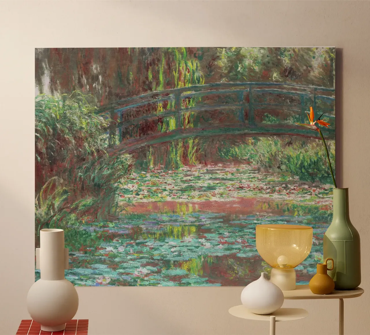 Claude Monet - Stagno di ninfee (1900) tela con Cornice a cassetta da Venus Art