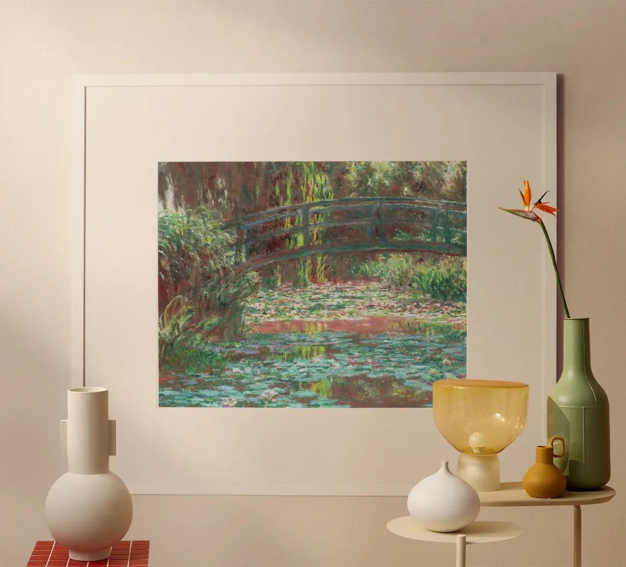Claude Monet - Stagno di ninfee (1900) poster con telaio in plastica da Venus Art